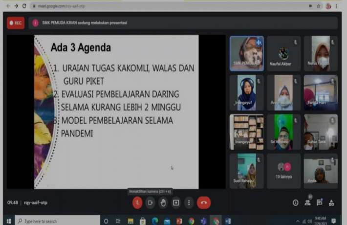 Rapat Awal Tahun Ajaran Baru SMK PEMUDA KRIAN Tahun 2021-2022 